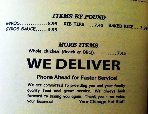 Chicago Hut - Pekin, IL menu_pic