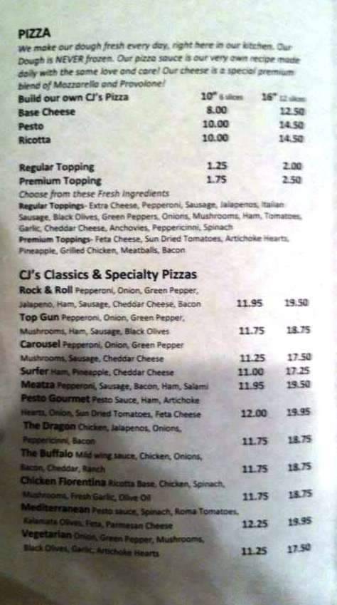 CJ's Pizza - Columbus, MS menu_pic