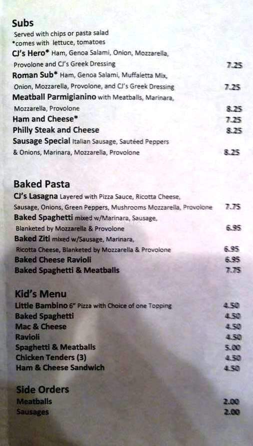 CJ's Pizza - Columbus, MS menu_pic