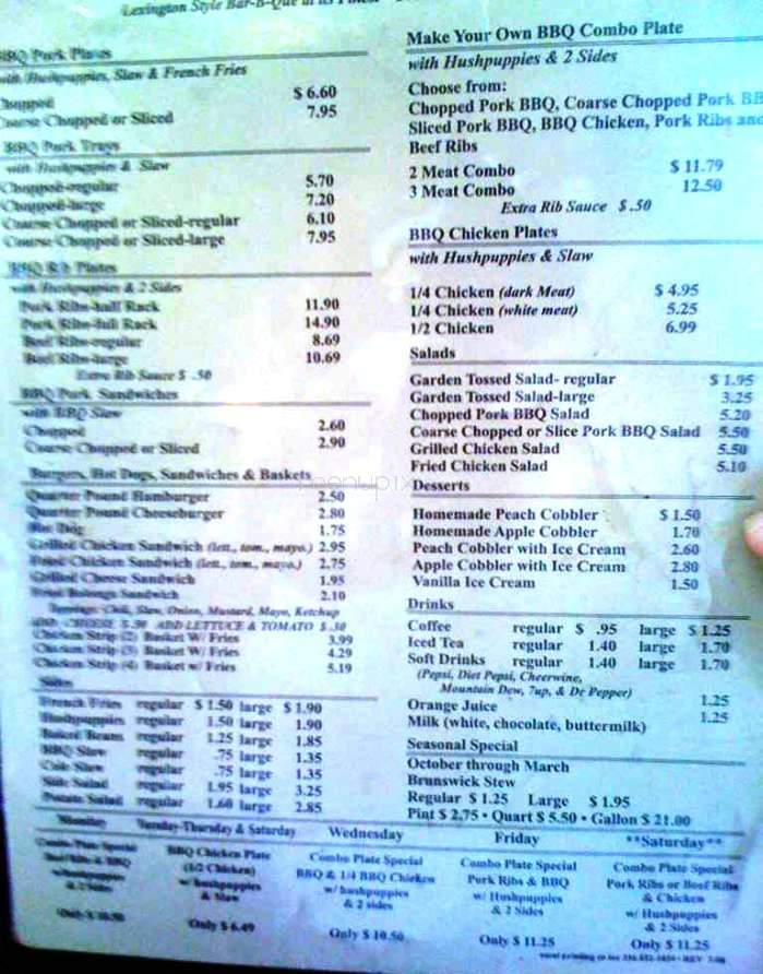Country Barbecue - Greensboro, NC menu_pic