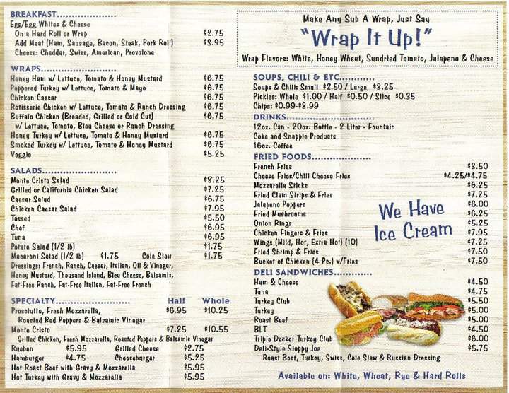Diesel's Subs & Wraps - Bayville, NJ menu_pic