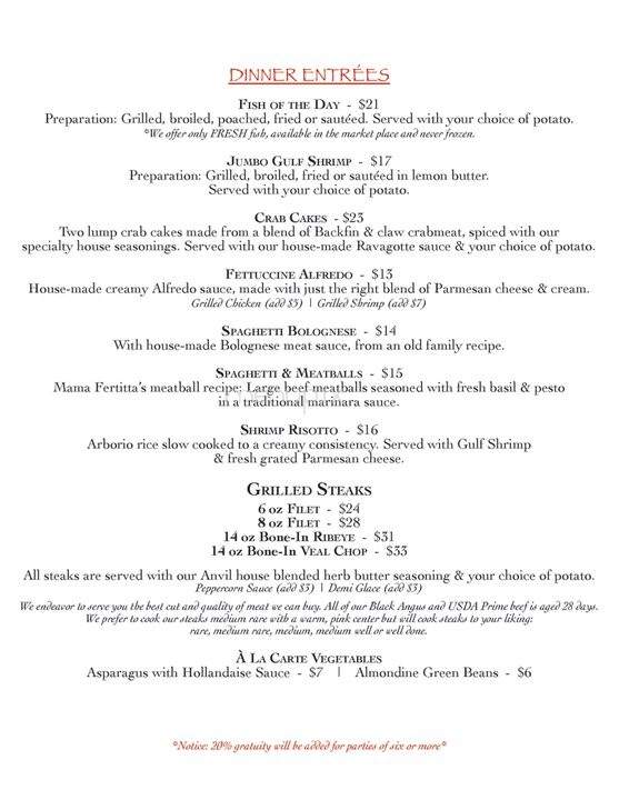 The Anvil - Shreveport, LA menu_pic