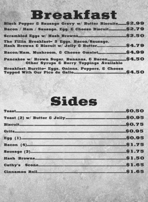 Fillin' Station Grill - Texarkana, TX menu_pic