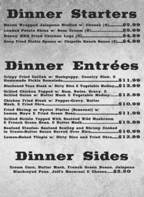 Fillin' Station Grill - Texarkana, TX menu_pic