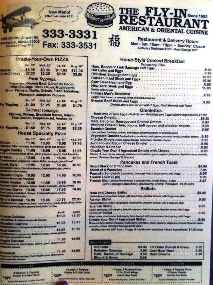 Fly In Restaurant - Anchorage, AK menu_pic