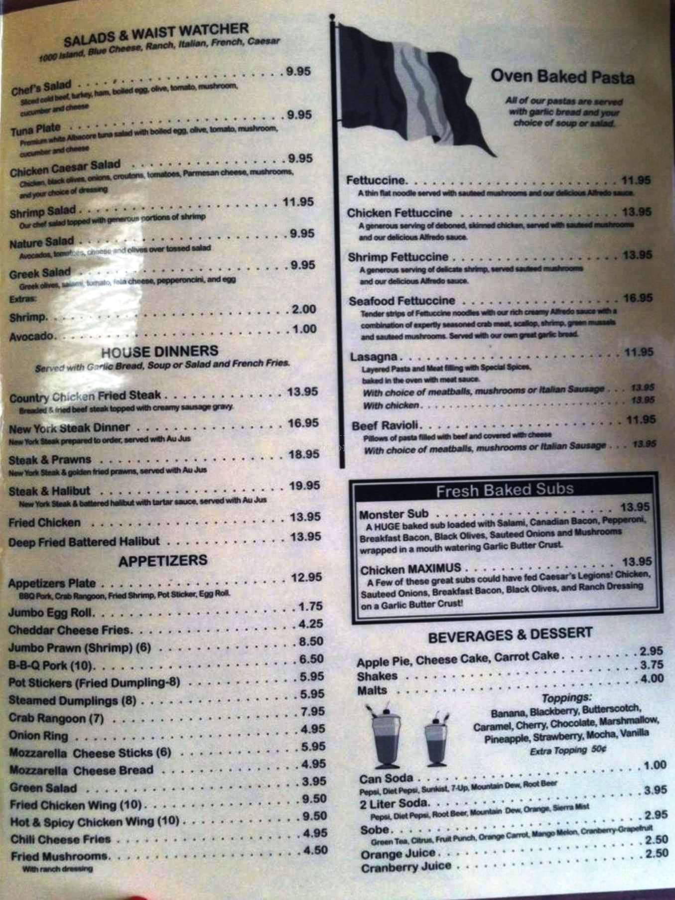 Fly In Restaurant - Anchorage, AK menu_pic