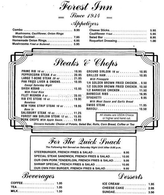 Forest Inn - Morrison, IL menu_pic