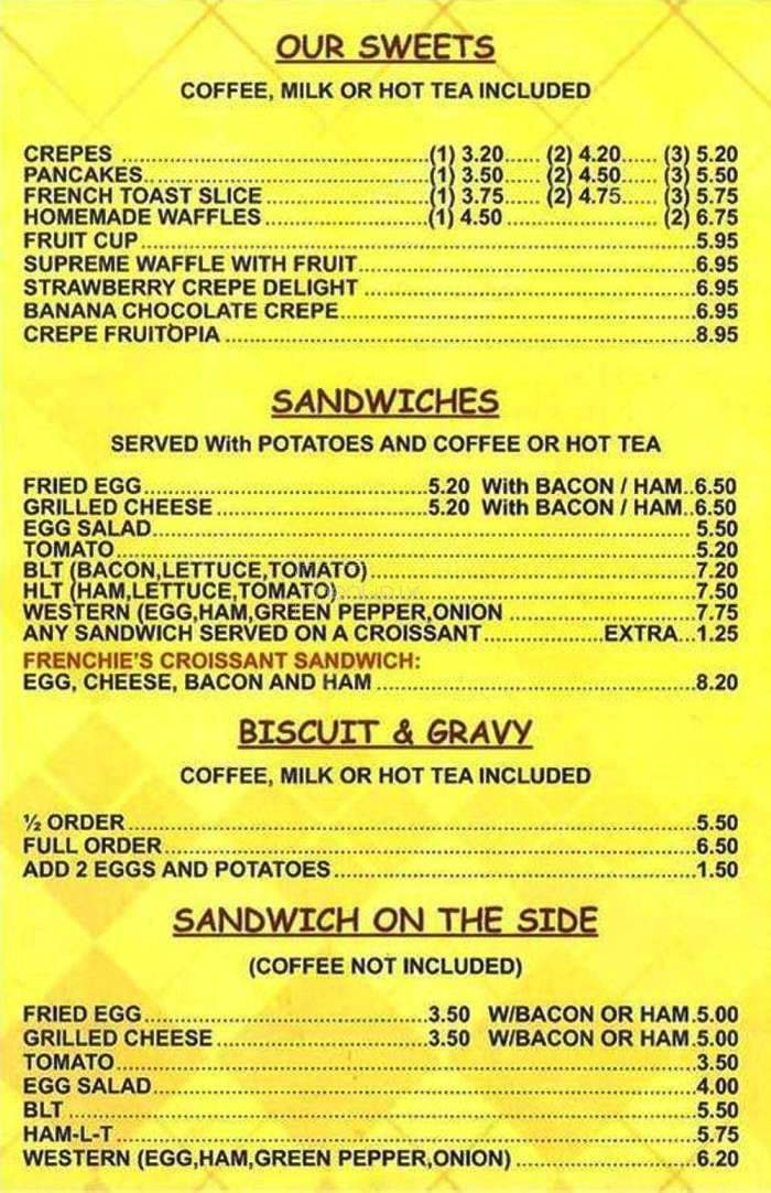 Frenchie's Bar & Grill - Hollywood, FL menu_pic
