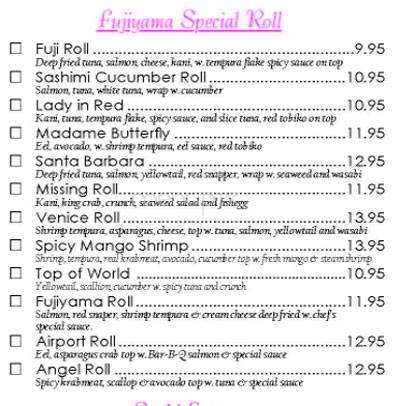 Fujiyama Japanese Steak House & Sushi Lounge - Jacksonville, FL menu_pic