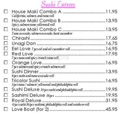 Fujiyama Japanese Steak House & Sushi Lounge - Jacksonville, FL menu_pic