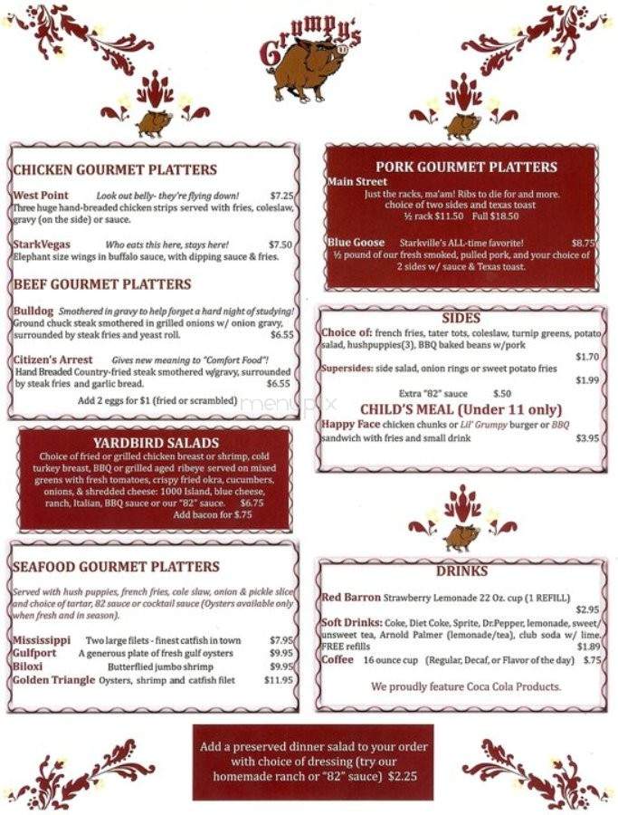 Grumpy's - Starkville, MS menu_pic