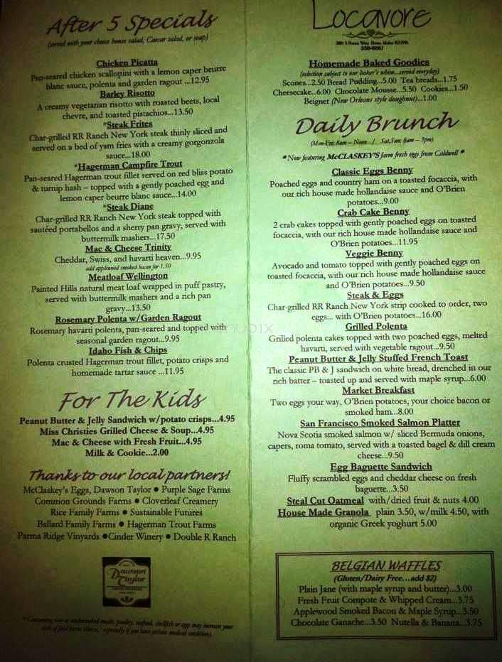 Locavore - Boise, ID menu_pic