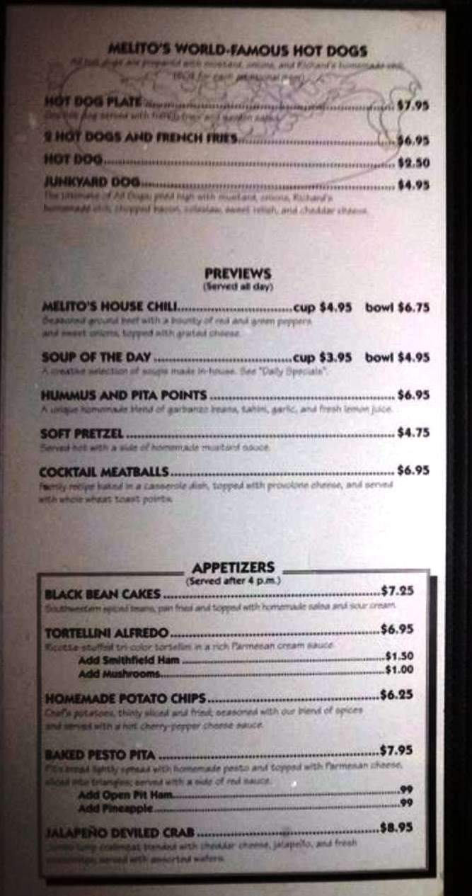 Melito's - Richmond, VA menu_pic