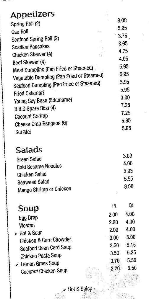 Mr Lee's Asian Gourmet - Zieglerville, PA menu_pic