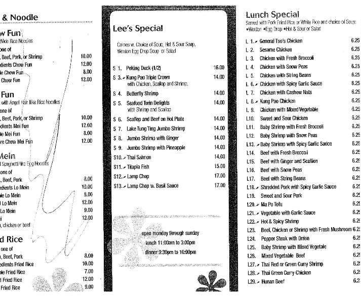Mr Lee's Asian Gourmet - Zieglerville, PA menu_pic
