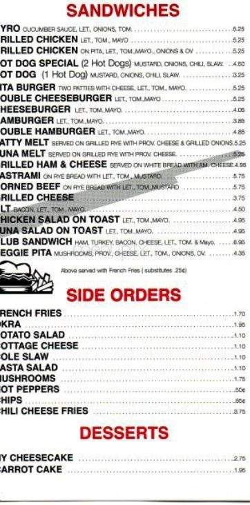Niko's Grill - Charlotte, NC menu_pic