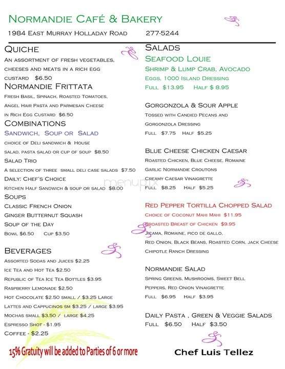 Normandie Cafe - Holladay, UT menu_pic