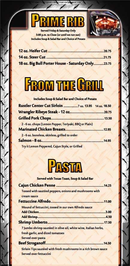 Old Panhead Restaurant - Marcus, IA menu_pic