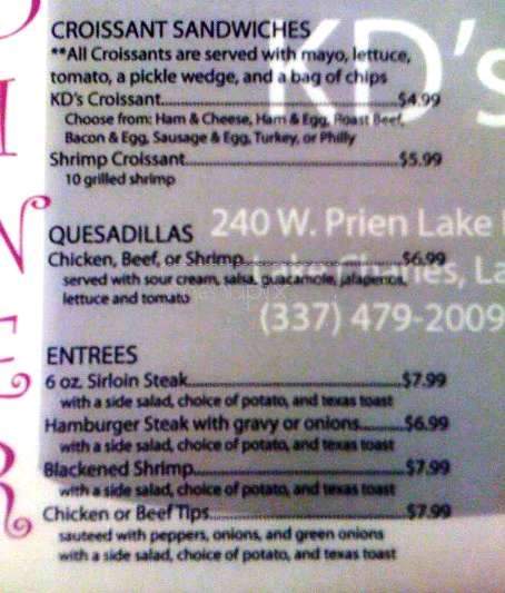 K D's Po-Boys Soup & Salad - Lake Charles, LA menu_pic