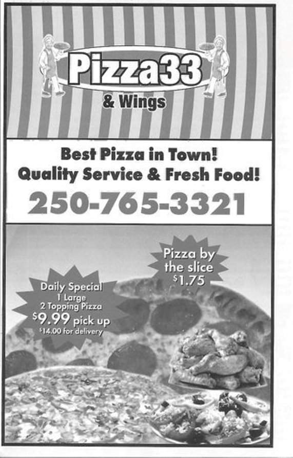 Pizza 33 Wings - Kelowna, BC menu_pic