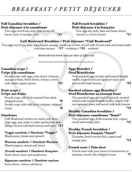 Cafe Boulevard - Victoria, BC menu_pic