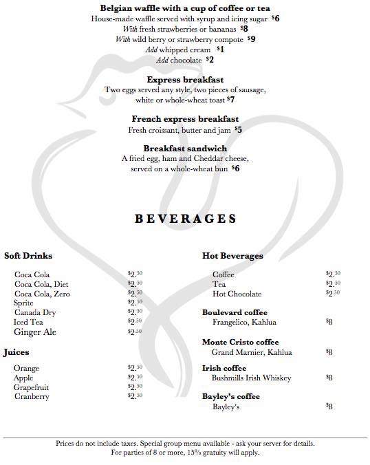 Cafe Boulevard - Victoria, BC menu_pic