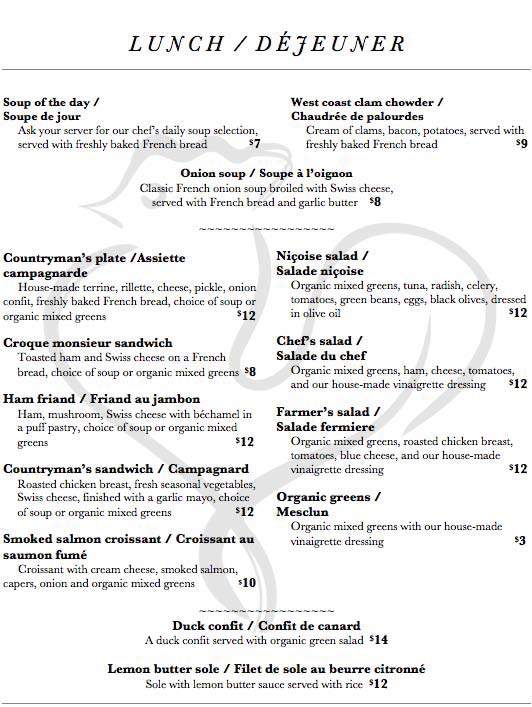 Cafe Boulevard - Victoria, BC menu_pic