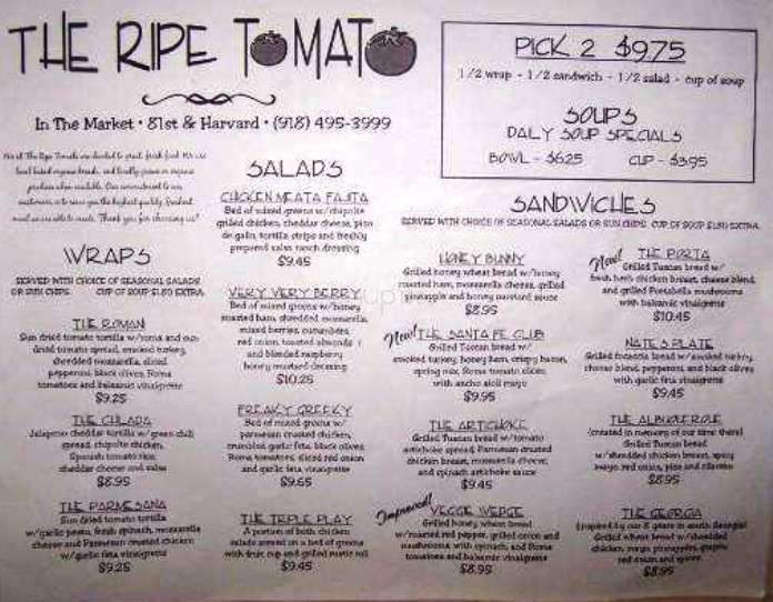 Ripe Tomato - Tulsa, OK menu_pic