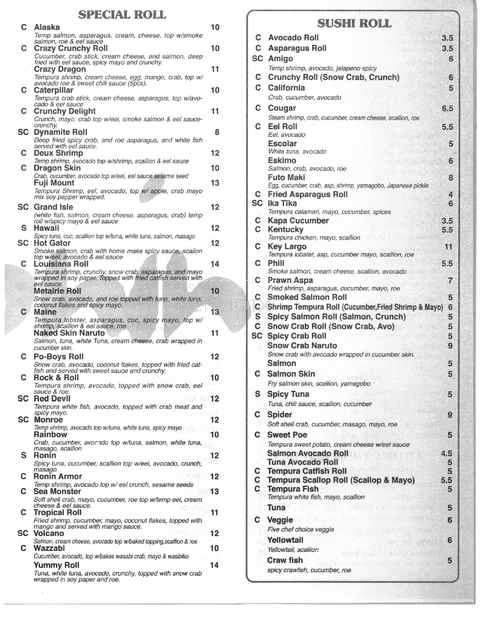 Ronin Hibachi - Monroe, LA menu_pic