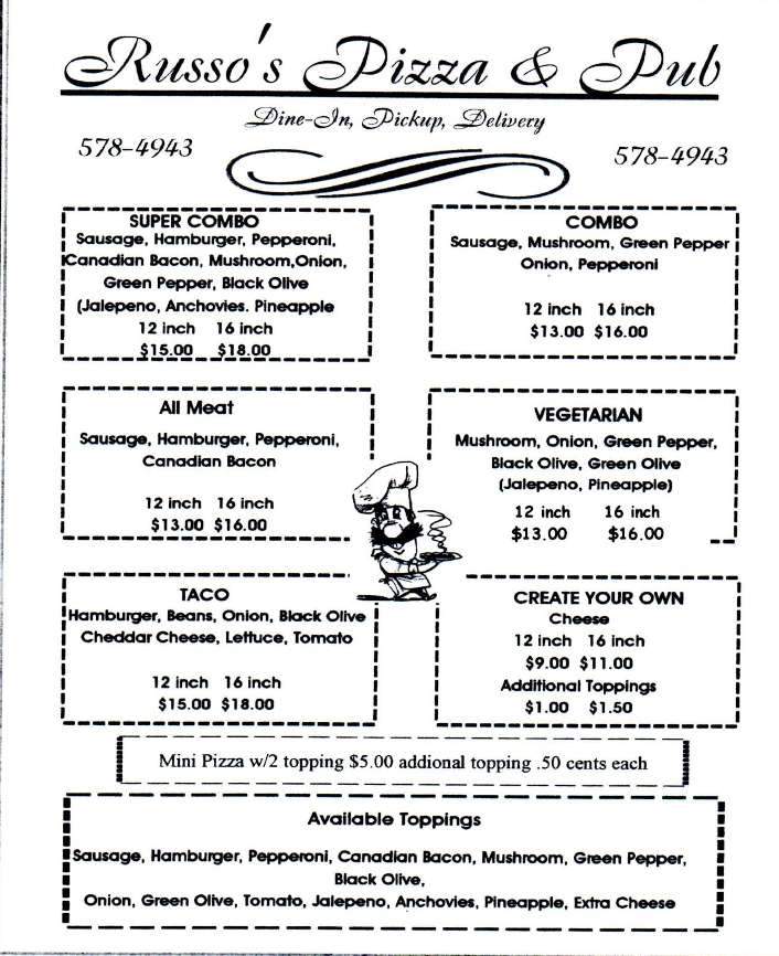 Russo's Pizza - Lees Summit, MO menu_pic