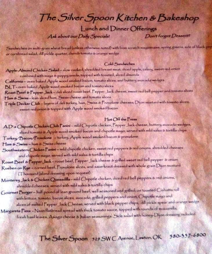The Silver Spoon - Lawton, OK menu_pic