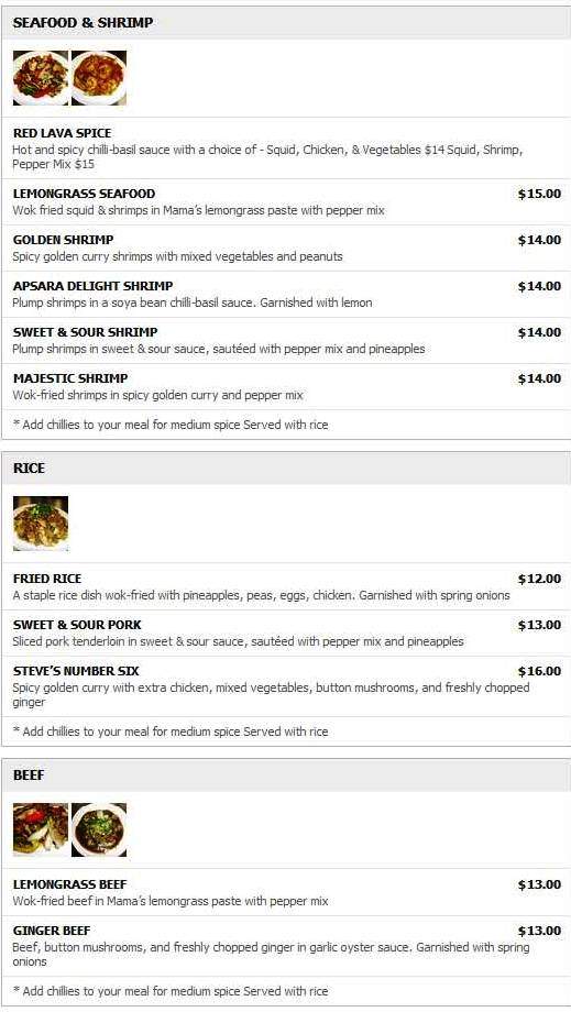 Apsara - Kingston, ON menu_pic