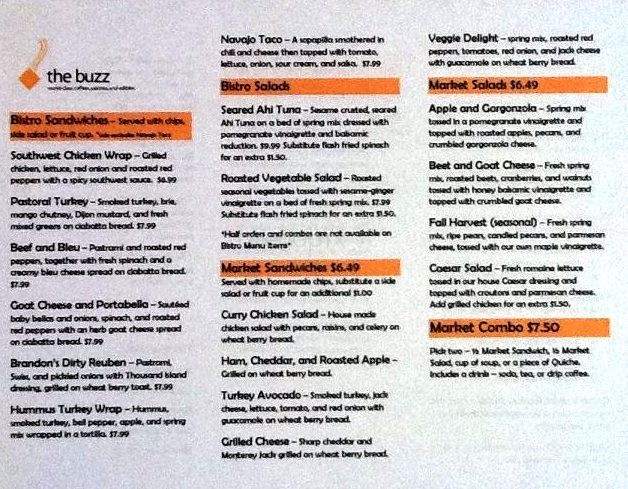 The Buzz - Springfield, MO menu_pic