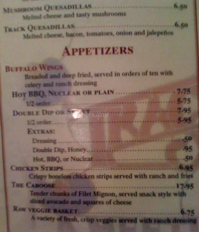 Track One - El Paso, TX menu_pic