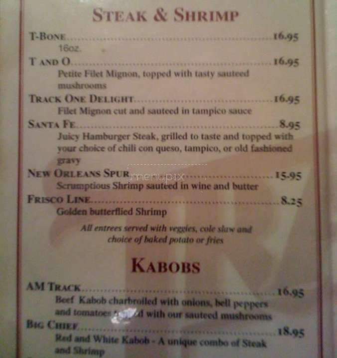 Track One - El Paso, TX menu_pic