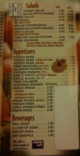 Vivaldi's Pizza - Cranston, RI menu_pic