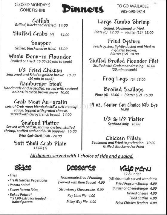 Vera's Seafood - Slidell, LA menu_pic