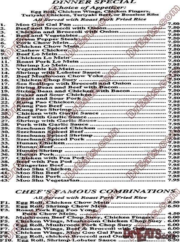 Bobo Chinese Restaurant - Bangor, ME menu_pic