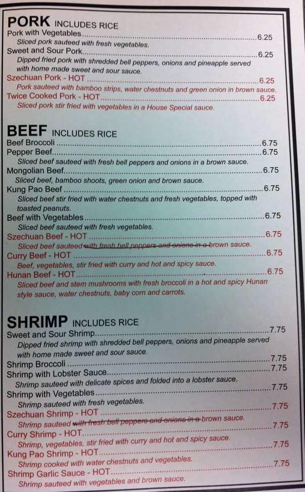 Chinese On The Go - Bryant, AR menu_pic