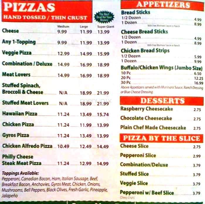 Dante's Pizza - Abilene, TX menu_pic