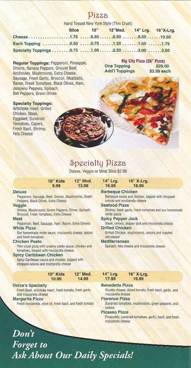 Dolce's Pizza - Jacksonville, FL menu_pic