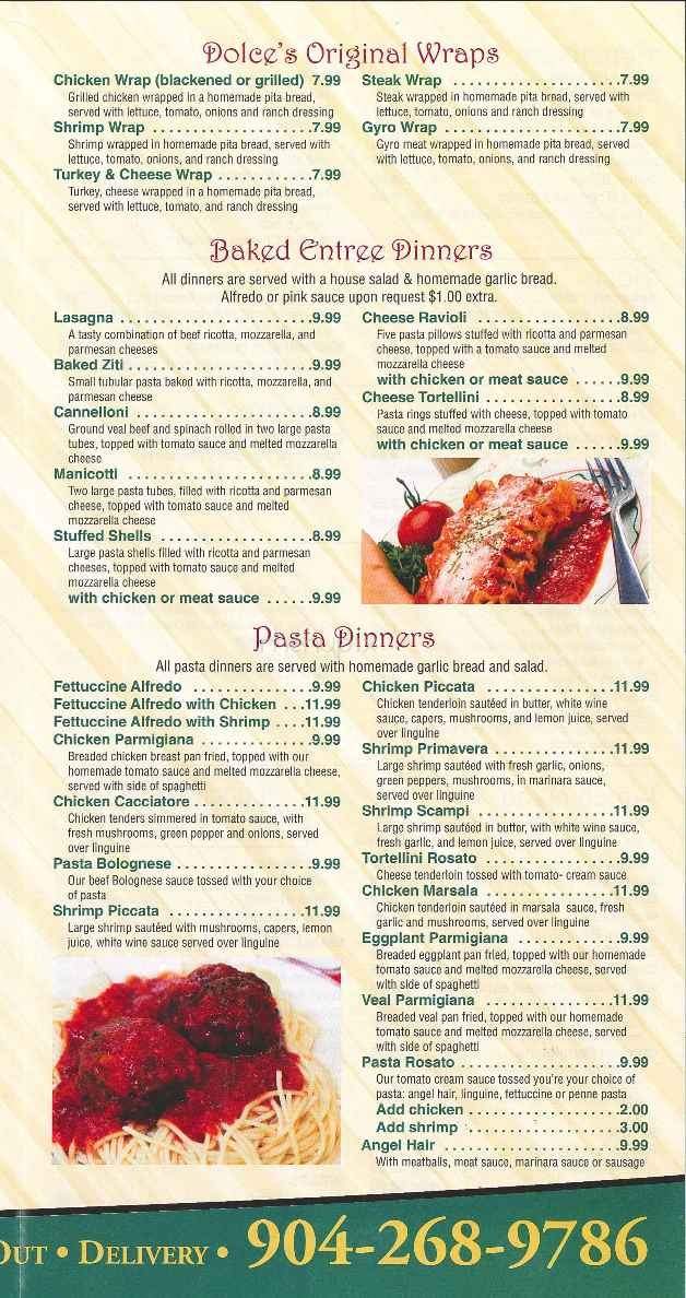 Dolce's Pizza - Jacksonville, FL menu_pic