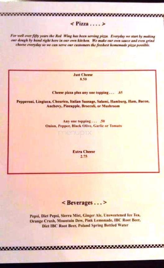 Red Wing Diner - Walpole, MA menu_pic
