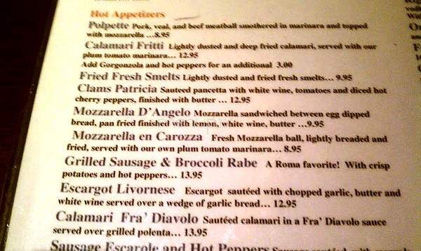 Roma Ristorante - Oakville, CT menu_pic