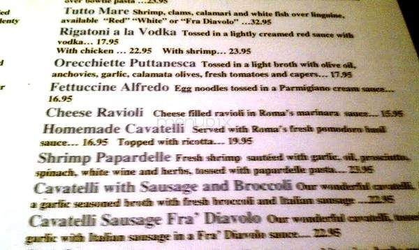 Roma Ristorante - Oakville, CT menu_pic