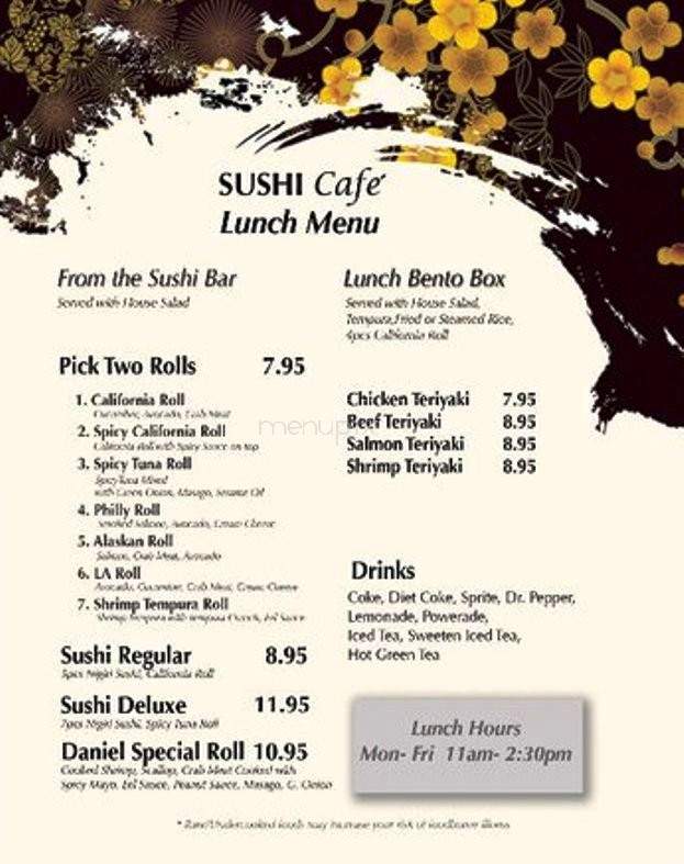 Sushi Cafe - Montgomery, AL menu_pic
