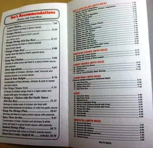 Yee's Chinese Food - Los Angeles, CA menu_pic