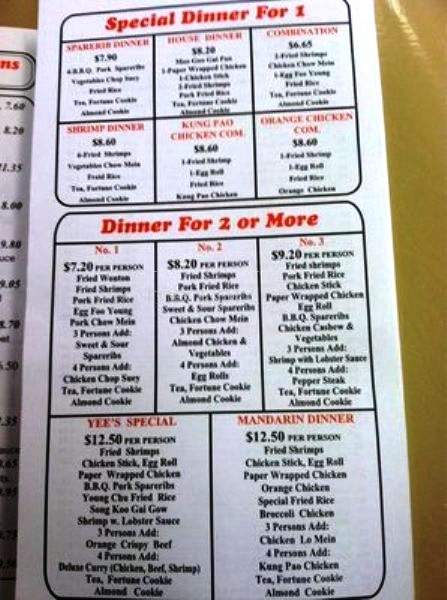 Yee's Chinese Food - Los Angeles, CA menu_pic