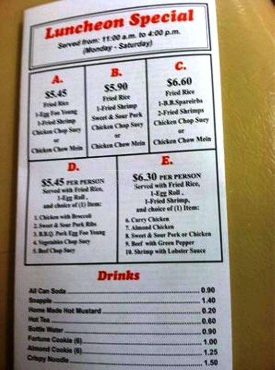 Yee's Chinese Food - Los Angeles, CA menu_pic