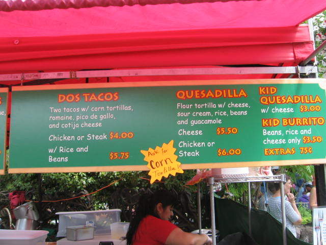 Saritza's Mexican Food (at Lane County Farmers Market) - Eugene, OR menu_pic